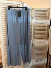 Peace Love World Women's Pants Comfy Regular Wide Leg Pull-On Med, Blu A695843
