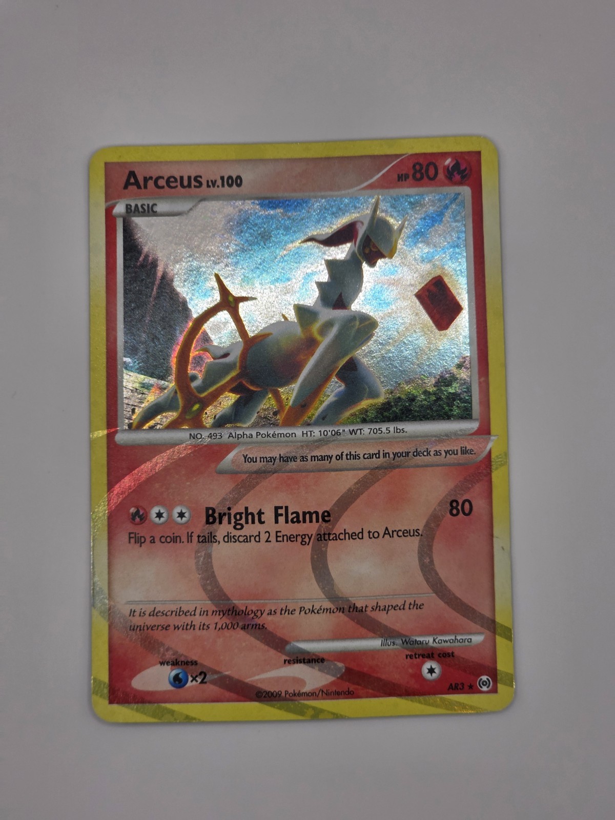 2009 Pokemon Card - Arceus TCG Arceus AR3 Holo Rare Fire Type - NM!