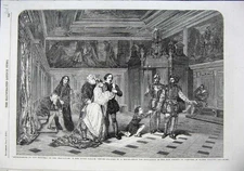 Original Old Antique Print 1856 Antechamber Tribunal Inquistion Haghe Fine Art
