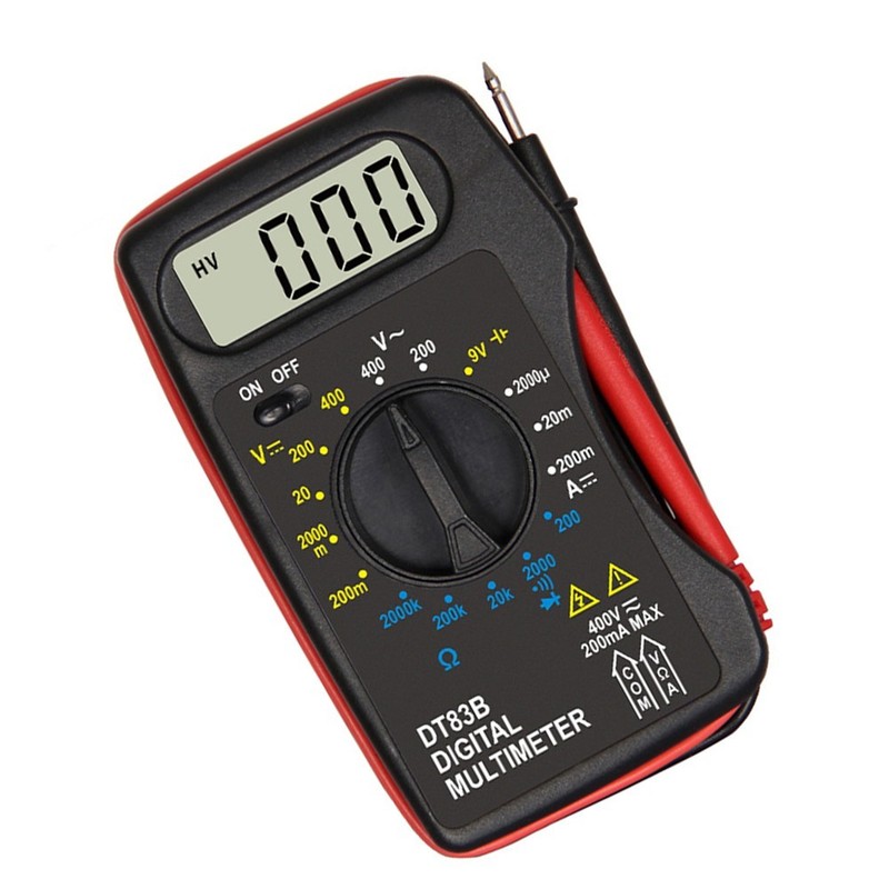 DT83B Digital Multimeter with 2000kOhm Range and 400V AC/DC Measurement
