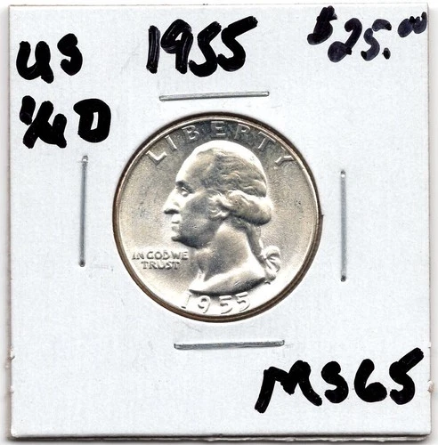 1955 Silver  US 1/4 Dollar Coin -  BU