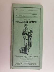Vintage 1955 Beach's Common Sense Traveler's Expense Book Notebook Green Cover