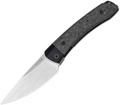 Kizer Mini MoMo Linerlock M390 CF/Timascus Folding Knife 3.25in Blade