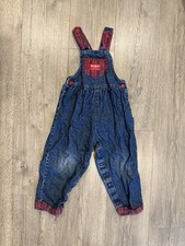 Vintage Oshkosh B'Gosh Denim Apple Bubble Overalls 4T Girls USA Made 80s