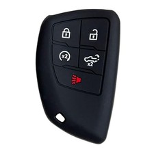 Key Fob Cover for Chevy GMC 5 Buttons Silicone Key Fob Remote Case Fit Black