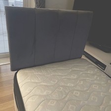 Bed Single Grey Divan with Draws Grey Headboard and Mattress Included Used VGC