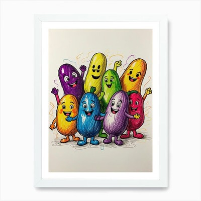 Fruity Peas Art Print Framed Wall Art Poster Canvas Print Picture