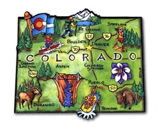 Colorado Artwood State Magnet Souvenir by Classic Magnets