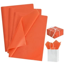 Bulk Orange Tissue Paper  100  Sheets,  Gift  Wrap  For  Holidays,  14x20  In