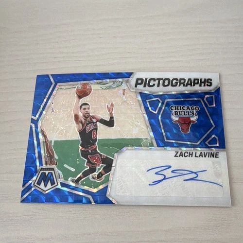 Panini 2023-24 Mosaic Zach LaVine Bulls Pictographs Blue Prizm PM-LAV Auto /49