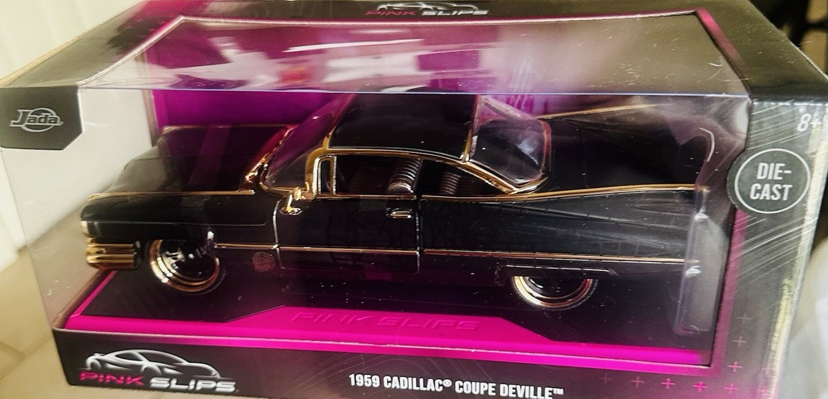 Pink Slips Diecast Cadillac Coupe Deville 1959 Black Gold Car