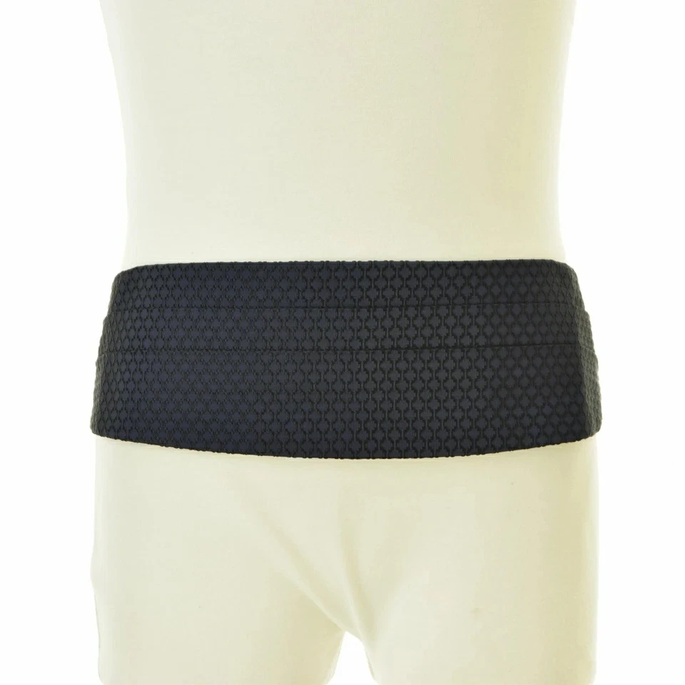 GUCCI Conjunto de fajarita y pajarita azul oscuro azul marino negro algodón 55% seda 45% Italia Foto 4 de 4