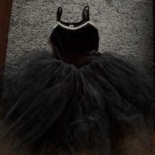 A Wish Come True ballet tutu dress black dance performance size 10-12 - EUC 