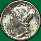1935 Mercury Dime Choice Almost Uncirculated AU+/UNC Coin #36877