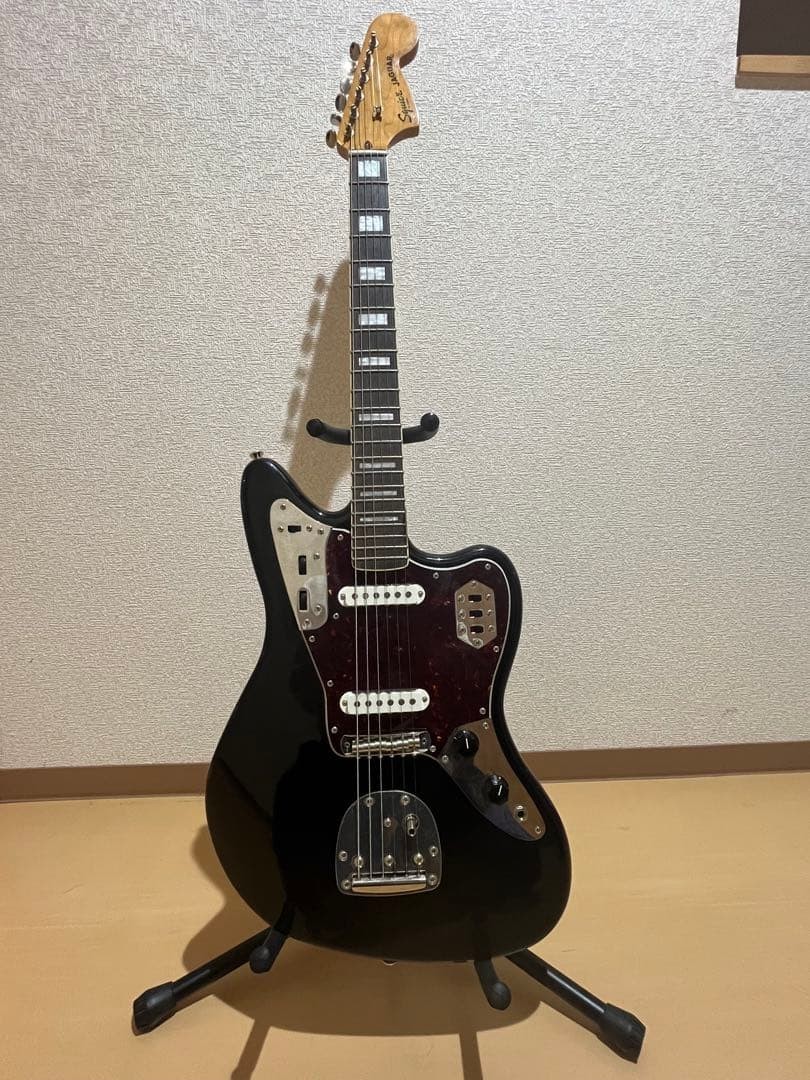 Squier Fender Classic Vibe 70s Jaguar Electric Guitar Black Block Inlay Used