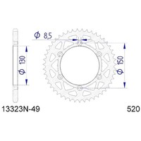 Zahnrad Afam Aluminium P520 - Z49 (DIS.13323) Fantic Motor 450 Xxf Cross 4T