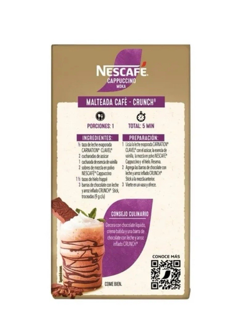 NESCAFE INSTANT CAPPUCCINO MOKA FLAVORED 6 SACHETS **FREE SHIPPING