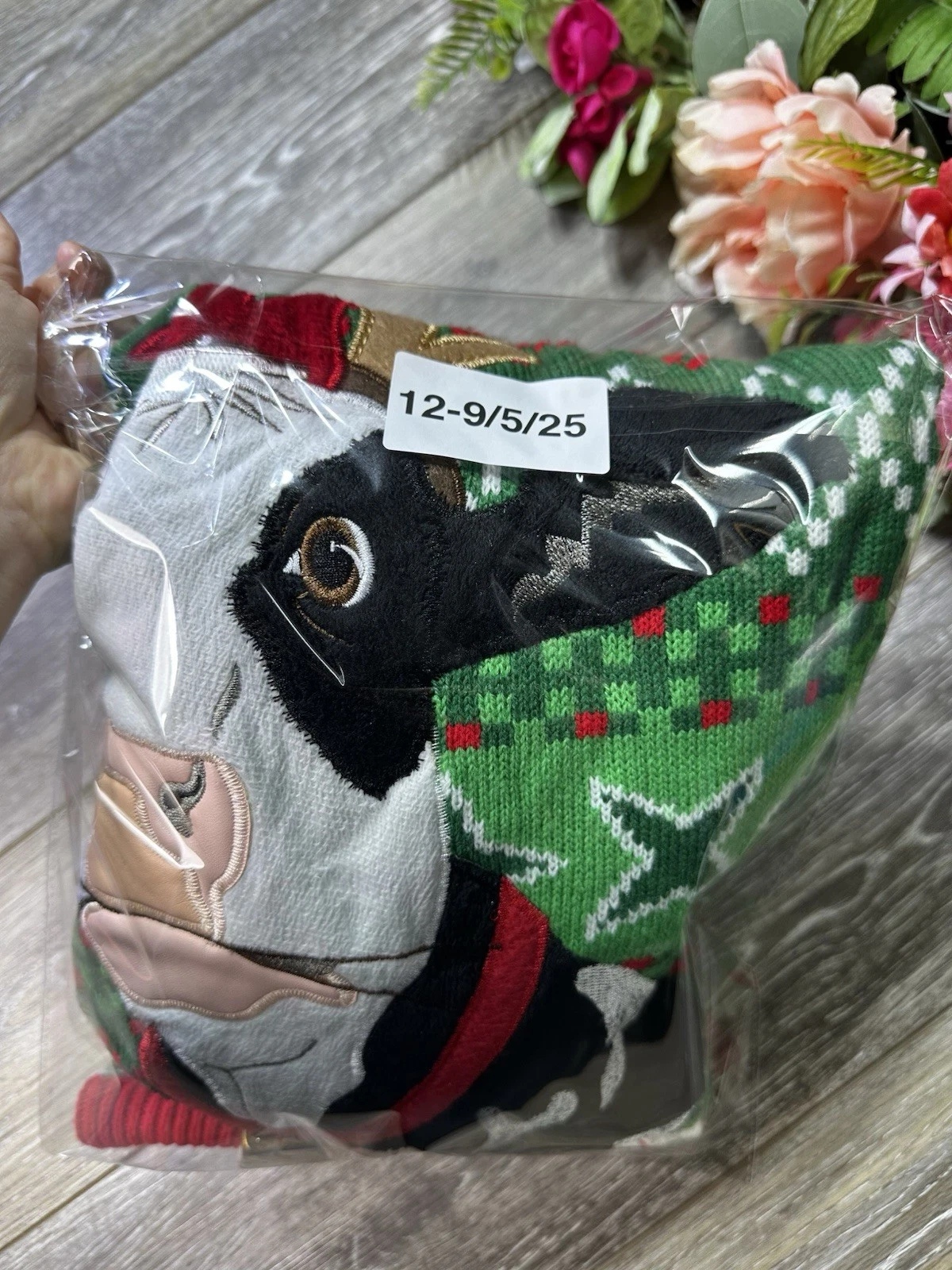 Ugly Christmas Sweater COW Antlers & Bell Holly Holiday Time Size Small (34-36)