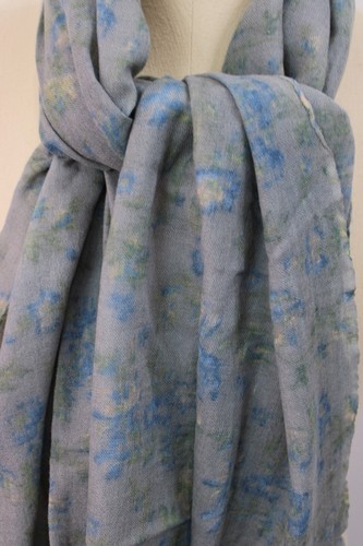 Wilfred Wool & Silk Floral Wool Wrap Scarf 26" x 72" As Is Small Hole - Picture 2 of 11