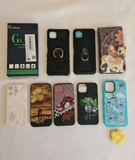 Lot Of 9 Cell Phone Cases + Screen Protectors For IPhone13,Boost Celero,& More..