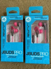 2 JLab JBUDSPRO Signature Earbuds + Mic + Track Control Pink Free Shipping