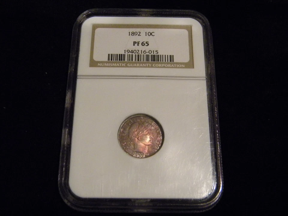 1892 Barber Dime 10C NGC PF65 - Image 3 of 4