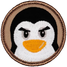 Angry Penguin Patrol Patch - 2" Round Embroidered Patch (301)