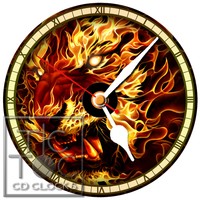 S-846 Cd Clock-fire Tiger-desk Or Wall Clock-great Gift For Anyone S-846 Cd Clock-fire Tiger-desk Or Wall Clock-great Gift For Anyone