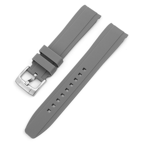 Curved End Silicone Bracelet Rubber Watch Strap Band 18 20 21 22 24mm Replace - Picture 20 of 29