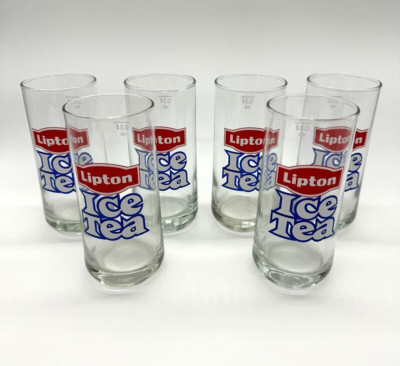 6x Lipton Ice Tea Gläser Eistee 6er Set 0,3l Vintage Look Rarität