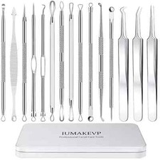 Pimple Popper Tool Kit 15 PCS Professional Stainless Steel Blackhead Remover