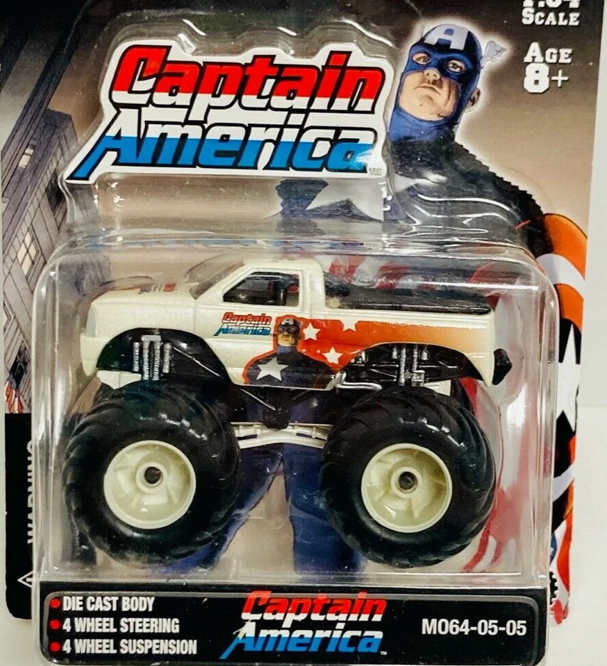 Camión de juguete fundido a presión Capitán América Muscle Machines escala 1:64  Foto 2 de 2