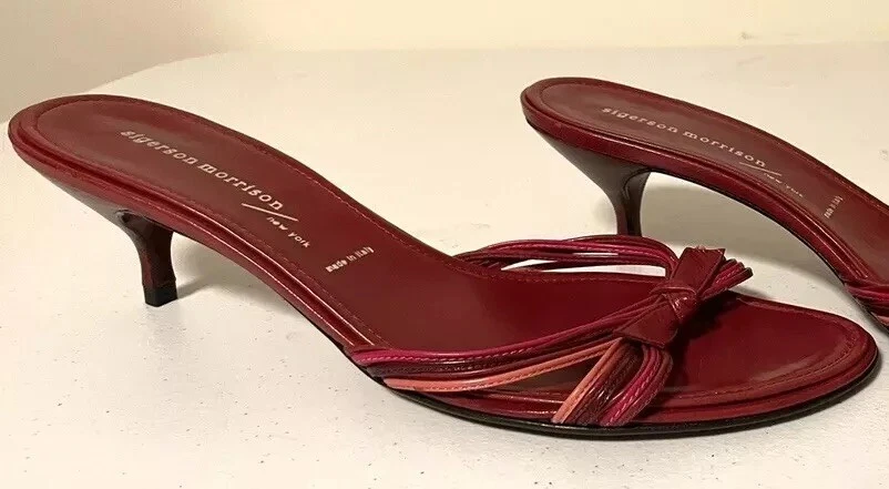 Sandale Compensée Sigerson Morrison 'Mambo Masai' - Taille US 6.5, Rouge, En Daim, Neuve Dans Sa Boîte | Sandale à Semelle Compensée Rouge