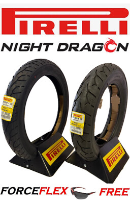 PIRELLI NIGHT DRAGON FRONT/REAR TIRE SET 100/90-19 + 130/90-16 HARLEY SPORTSTER 