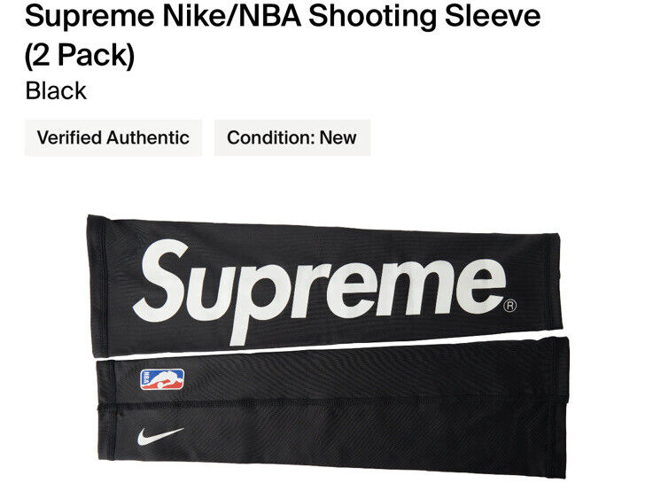 Supreme Nike NBA Black Shooting Sleeves!!L/XL!!BNIB!!FW17 Supreme Nike NBA Black Shooting Sleeves!!L/XL!!BNIB!!FW17