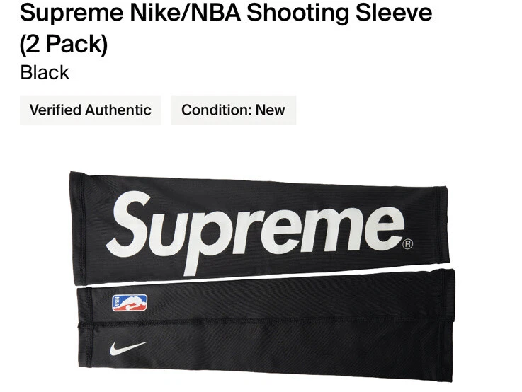 Supreme Nike NBA Black Shooting Sleeves!!L/XL!!BNIB!!FW17!!Rare!!100%  Authentic!