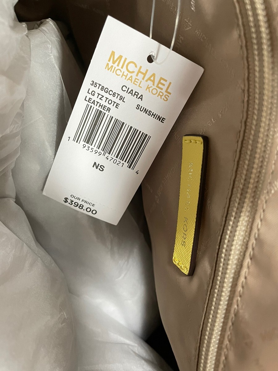 国内即発 Michael Kors Ciara Large Top Zip Leather 2Wayトート Michael Kors Ciara Zip Tote Bag Pastel Pink / Gold Saffiano