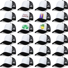 Handepo 24 Pack Sublimation Blank Cap Trucker Mesh Baseball Cap Bulk Adjustab...