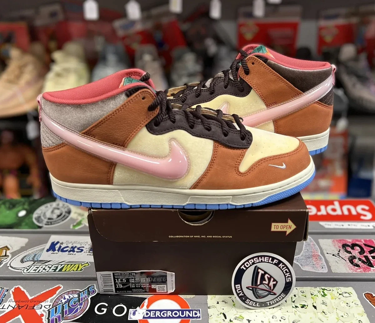 Ds Nike Dunk Mid Chocolate Milk Size 11.5 Authentic Rare Vintage VTG Brown Pink
