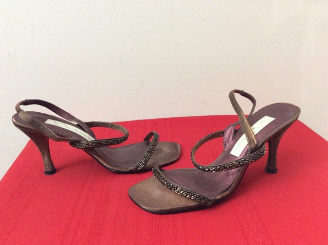 copper strappy sandals