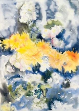10035.Decor Poster.Room home art wall.Charles Demuth painting.Blue yellow flower