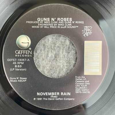 GUNS N' ROSES November Rain / Sweet Child O' Mine 45 Geffen GEFS7
