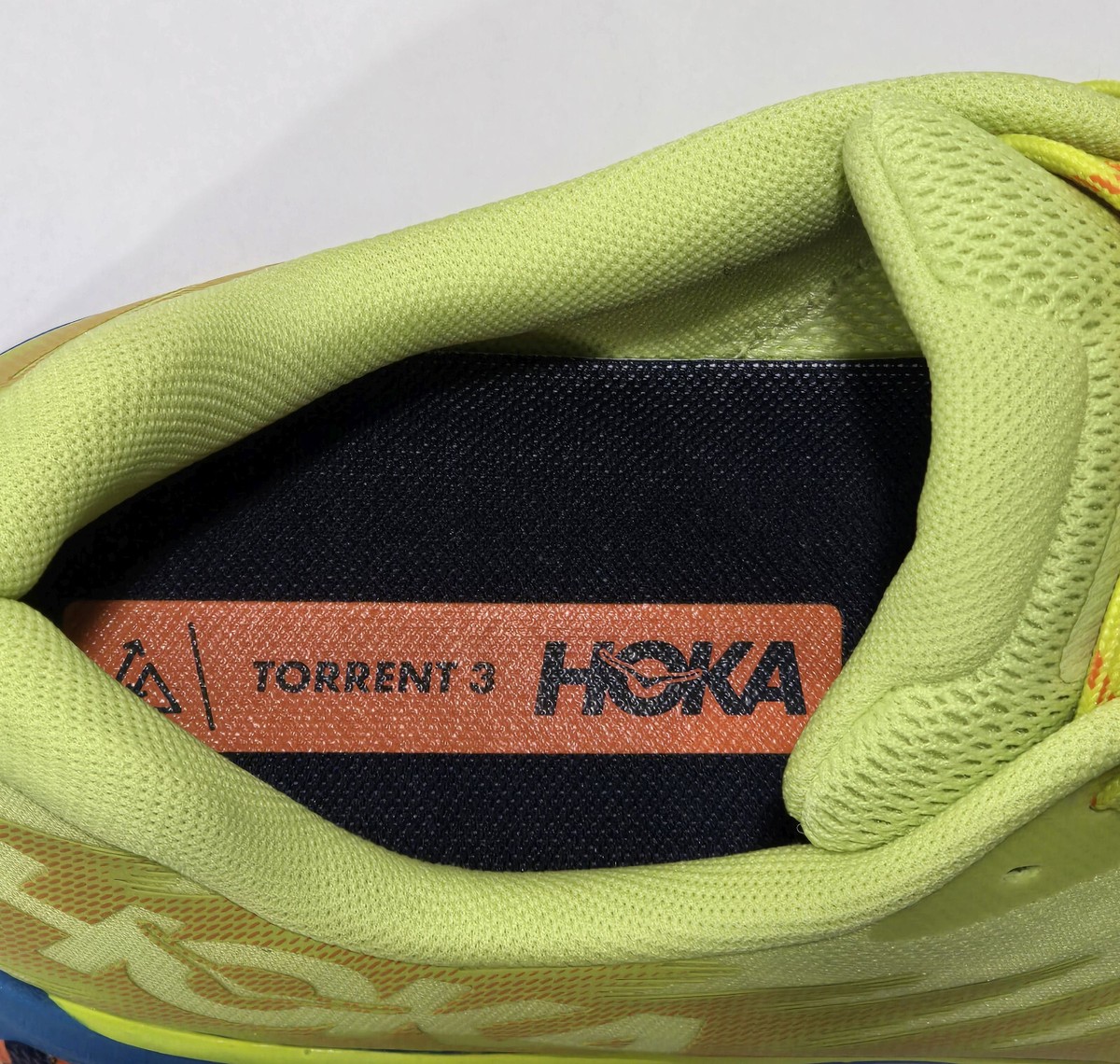 Mens HOKA One Torrent 3 Citrus Diva Blue Trail-Running Shoes Size 