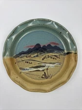 Fire Hole Pottery Carl Sheehan 2001 Yellowstone Old Faithful Pie Plate 10.5”