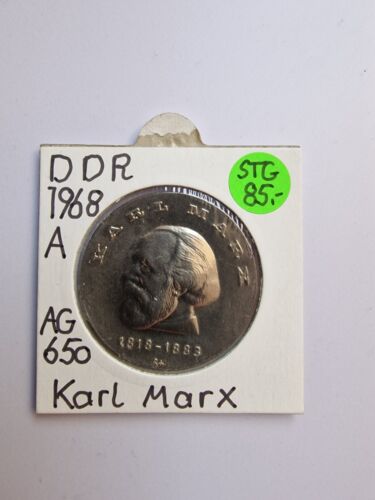 Original Münze 20 Mark DDR Karl Marx 1968 A Silber - Picture 1 of 2