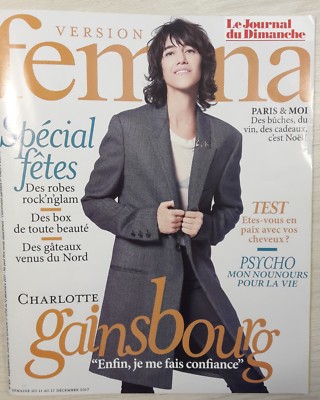 Version Femina Charlotte Gainsbourg Le journal du dimanche décembre 2017