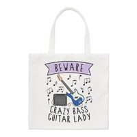 Beware VerrüCkt Bassgitarre Damen Regular Tragetasche Rock Mum Muttertag Shopper
