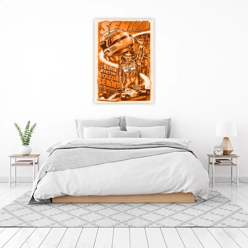 Ayrton Senna F1 Racing Legend Orange Canvas Print Large Picture Wall Art - Picture 3 of 5