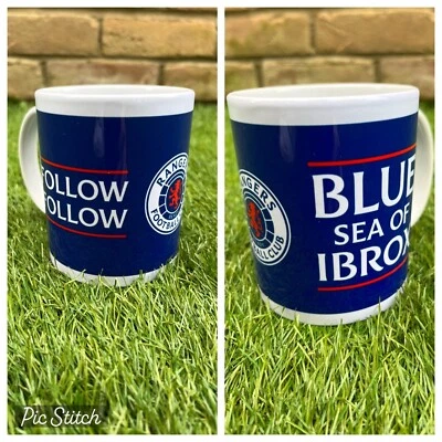 Official Glasgow Rangers FC Blue Sea Of Ibrox 11oz Mug Cup Brand New Boxed