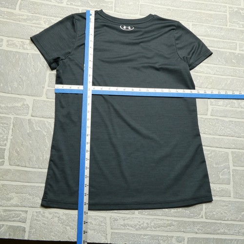 Under Armour Training Shirt Womens Large Charcoal Gray Heatgear Short Sleeve - Picture 5 of 7